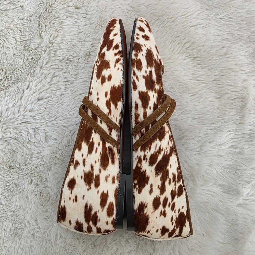Madewell The Greta Double Strap Ballet Flat Russet Multi Cow Hair Mary Jane 7 - Picture 11 of 12